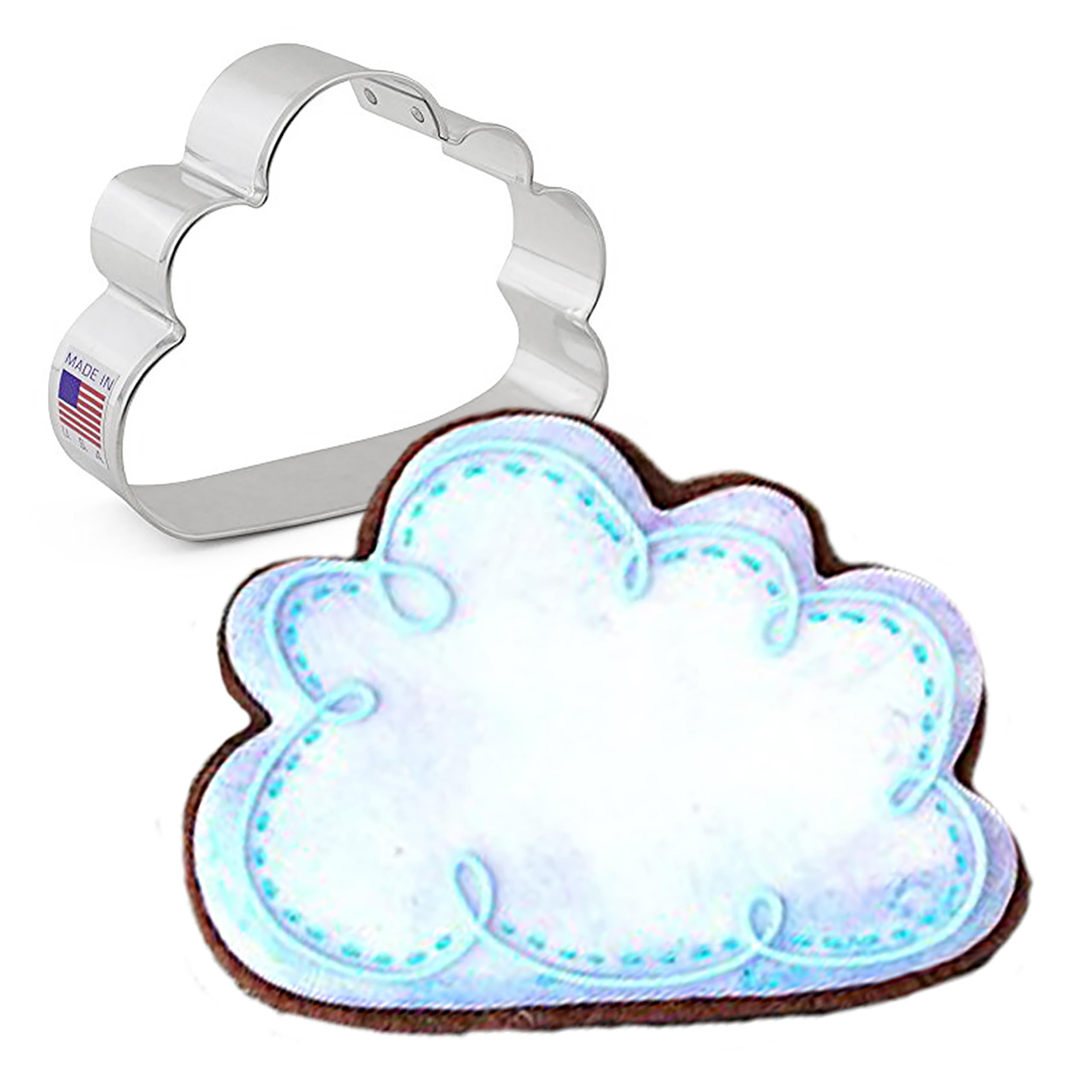 Cloud Cookie Cutter 9.5 cm, Made in USA by Ann Clark