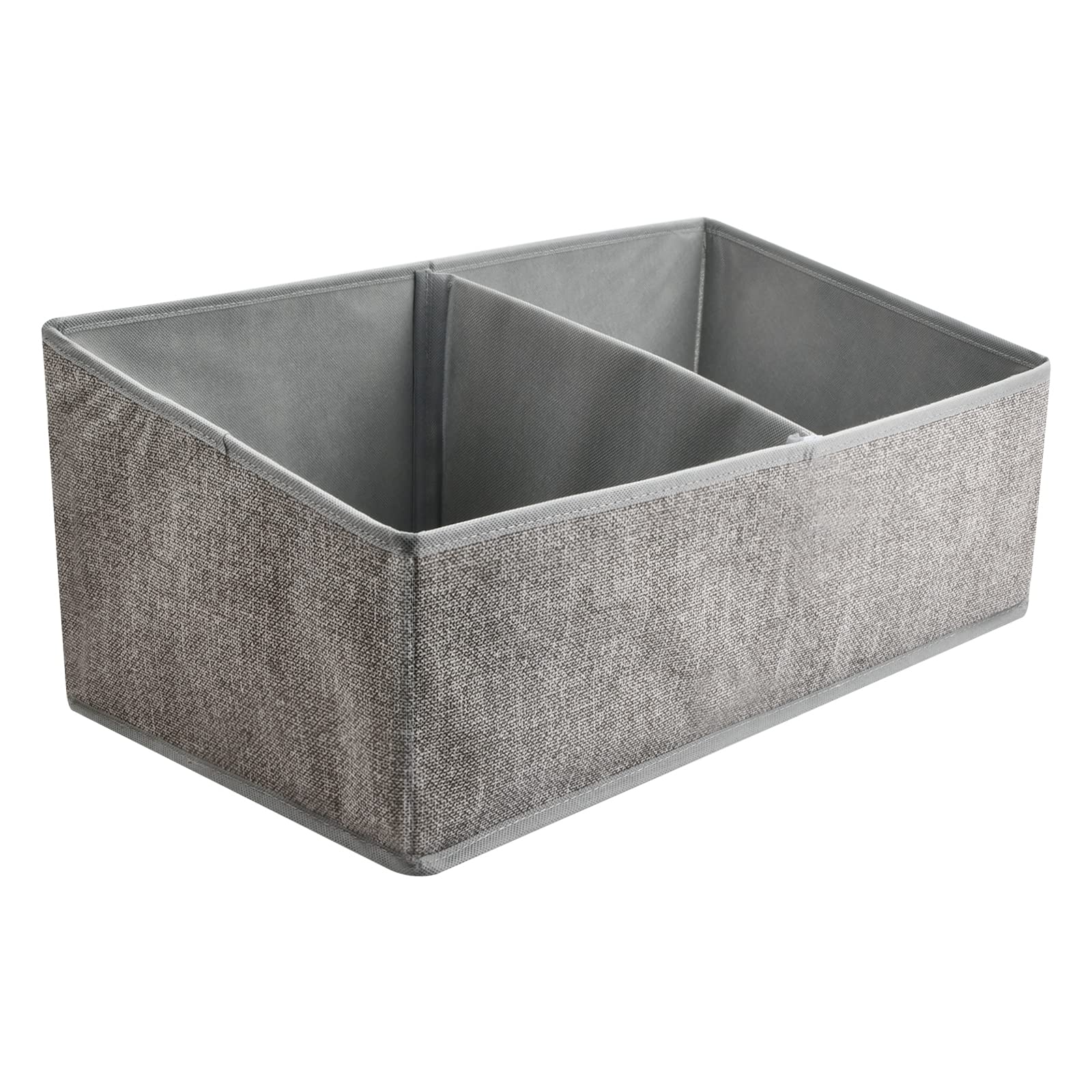Daelesr 1 Pack Non-woven Closet Storage Box, Foldable Clothes Organizers, Dividers Bins Box, Wardrobe Containers, Underwear Tidy Drawer for Socks, Underwear, Ties, Scarves, Cosmetics (Grey)