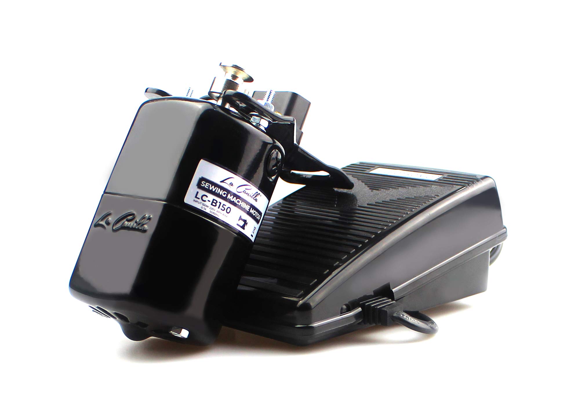 La Canilla ® - Sewing Machine Motor 150W 8.000RPM (Black) Foot Controller (Pedal), Belt & Sewing Accessories | For Singer, New, Toyota, Brother and many more |