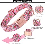 Unique Style Paws Strawberry Pink Dog Collar Small Medium Large UK Silk Fabric view 2