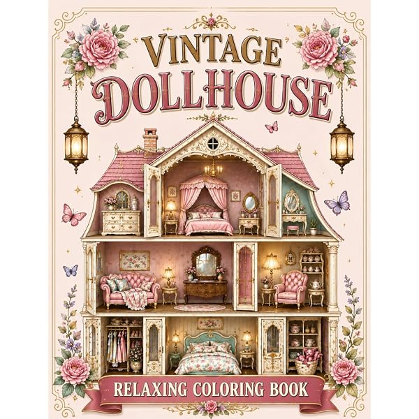 Amazon.com: Antique Dollhouse Coloring: Enchanting Miniature