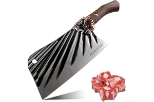 LONGQUAN Forging Meat Cleaver Knife 7.7 inch, Multifunction Chinese Chef Knife, Ultra Sharp Butcher Cleaver for Meat Cutting,