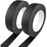 Zellykool Black Masking Tape, 1 Inch x 55 Yards, 2 Rolls | Painters Tape for Painting, Arts, Crafts, Decoration