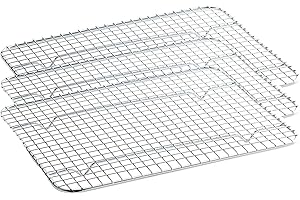 OCS Parts 3-Pack 8" x 10" Stainless Steel Pan Grate for 1/2 Size Steam Table Pans | Footed Cooling Pan Grate for Steam Tables
