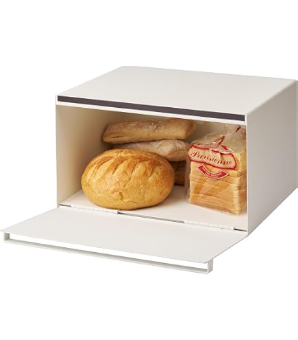 Amazon.com - Bloomingville Metal Bread Box, Natural and White