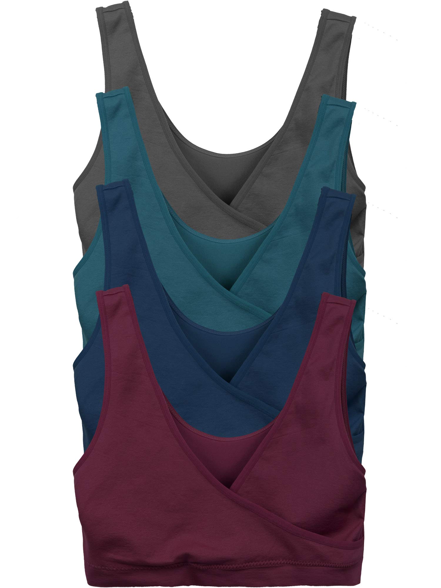 Caramel Cantina 4 Pack Nursing Maternity Women’s Sleep Comfort Bralette Bra