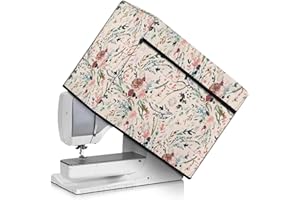 Goronwyfloyd Vintage Floral Sewing Machine Stain Resistant Cover Polyester Durable Waterproof Cover for Sewing Machine Compatible with Single and Brother