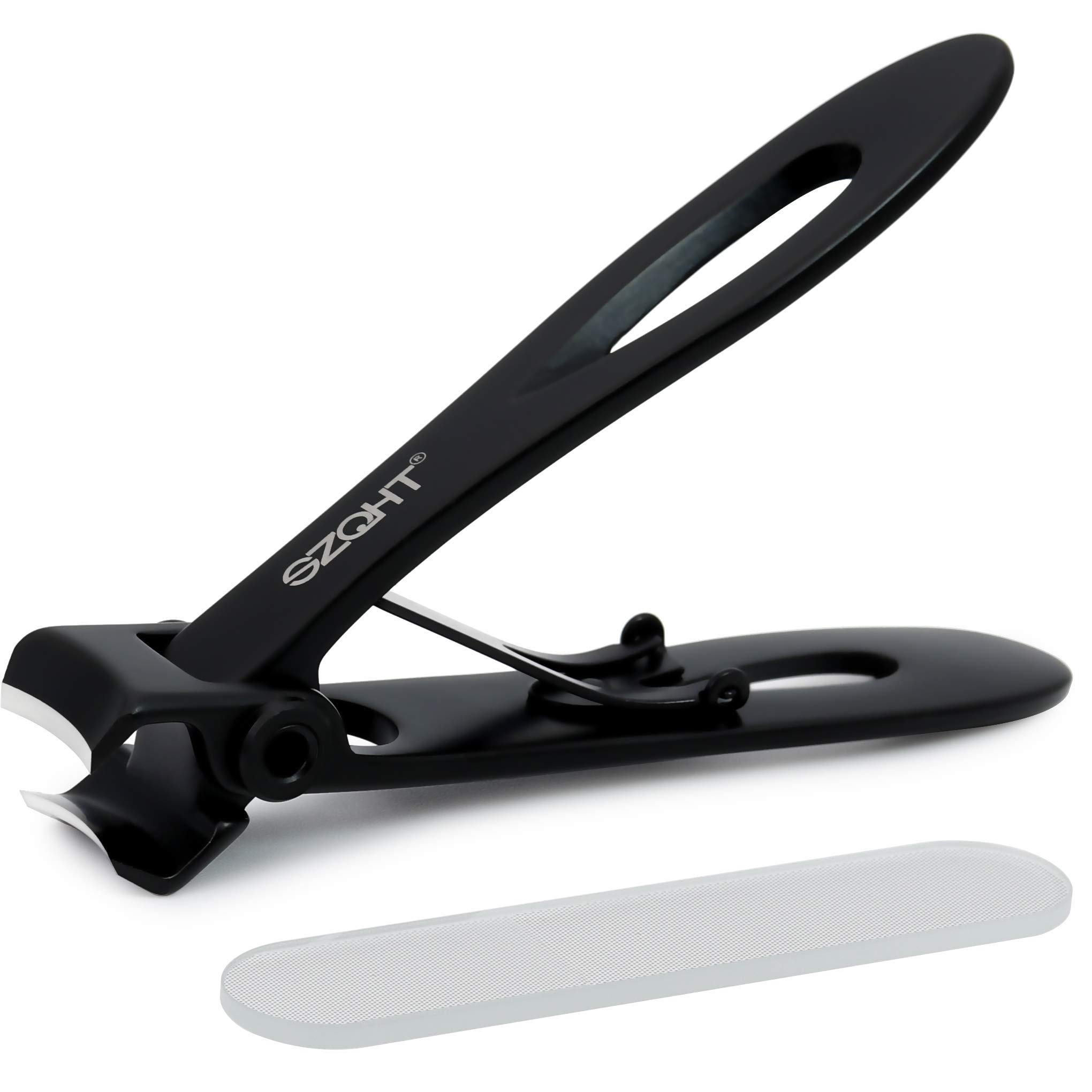 Nail Clippers for Thick Nails - Over 15mm Wide Jaw Opening,Heavy Duty Toenail Clippers for Thick Nails,Fingernail Clippers with Nail File Better for Elderly,Men,Nail Cutter(Black)
