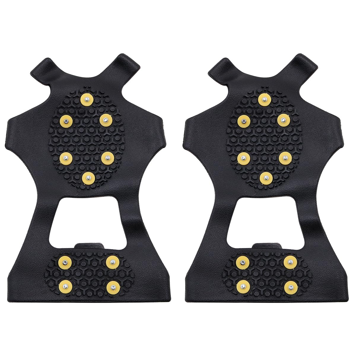 NUZAMAS Ice Cleats for Shoes and Boots Silicone Ice Snow Grips 10 Steel Studs Shoe Spikes Grips Anti-wrestling Cleats Crampons Fit for Walking Ice Fishing XL(45-48cm)