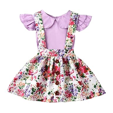 Amazoncom Movemen Kids Baby Girl Floral T Shirt Tops