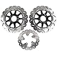 Arashi Front Rear Brake Discs Rotors for Suzuki Hayabusa Gen 1 GSX1300R GSXR 1300 1999-2007 Motorcycle Replacement Accessories GSX-R1300 GSX-R 1300 GSXR1300 Black 2000 2001 2002 2003 2004 2005 2006