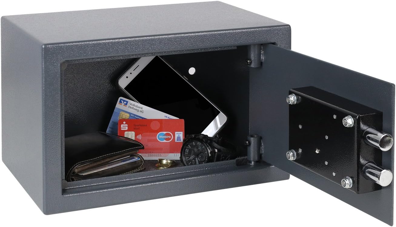 HMF Furniture Safe with Key Lock, Anthracite, 31 x 20 x 20 cm - Image 5