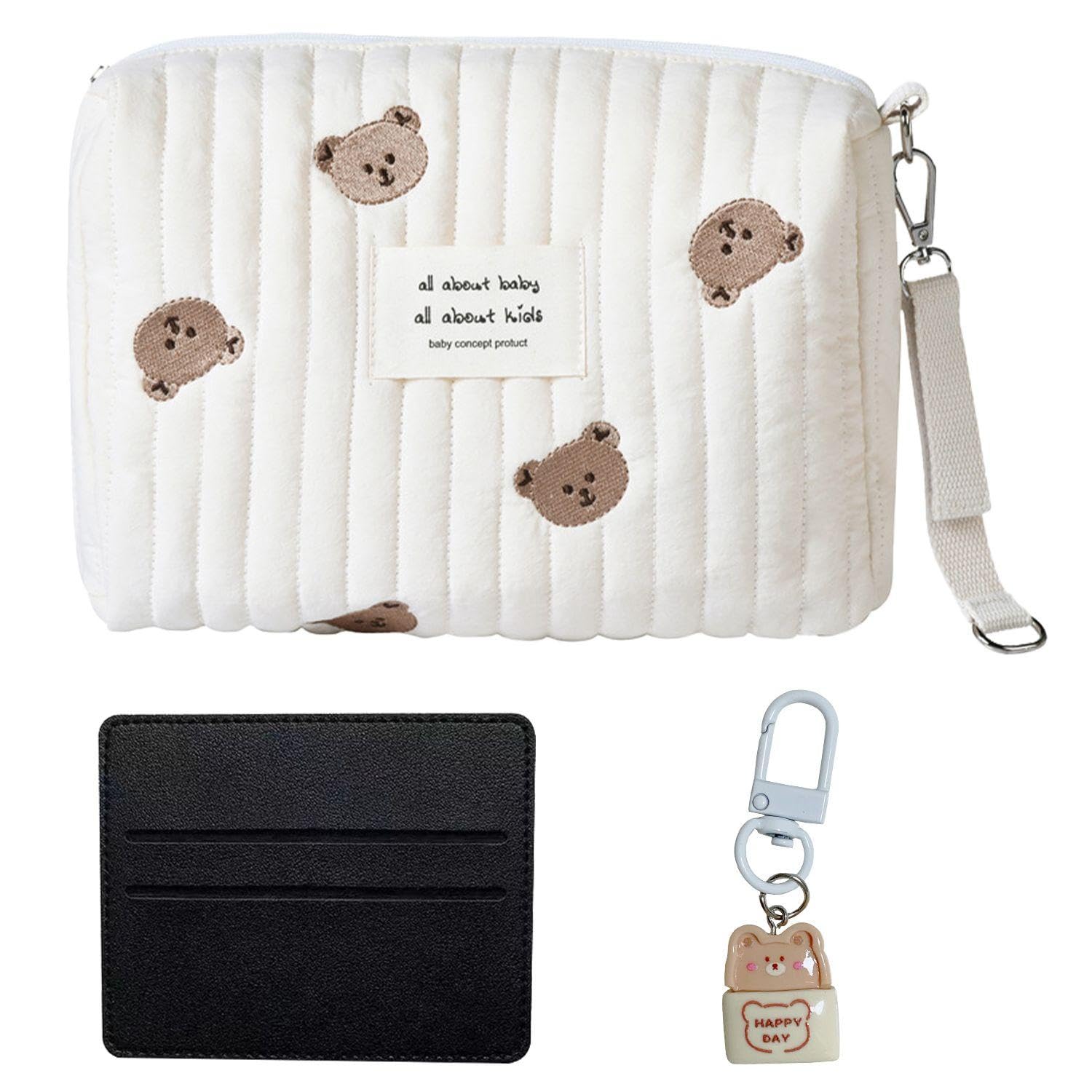 1 Travel Bag, 1 Card Holder, 1 Keychain, Portable Bag, Baby Diaper Bag, Storage Bag