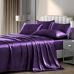 P Pothuiny 6 Pieces King Satin Sheets Luxury Silky
