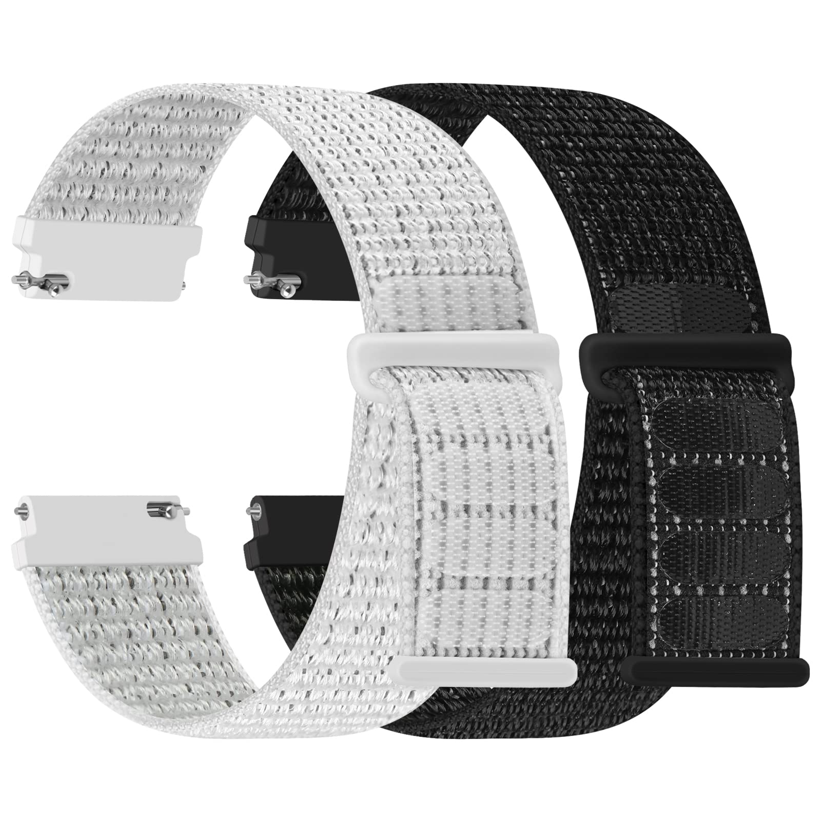 Huamanlou Nylon Watch Straps 16mm 18mm 20mm 22mm Quick Release Watchband for Women and Men, Adjustable Breathable Woven Sport Straps, 2 PACK — image 1