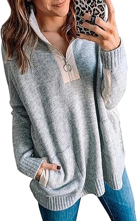 women's pullover sweater with zipper