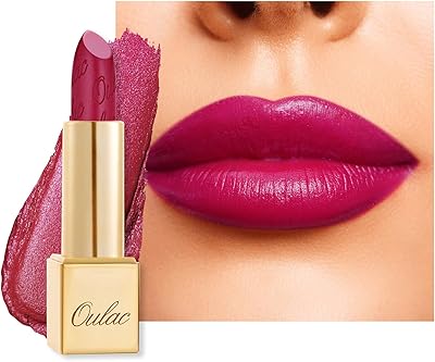 OULAC Lippenstift Metallic Glanz Finish, Magenta-Rosa Langanhaltender Glitzer Lippenstifte, Feuchtigkeit und Glanz für die Lippen, Intensive Farbe Feine Textur, Vegan, 4.3g (GM15) She's A Lover