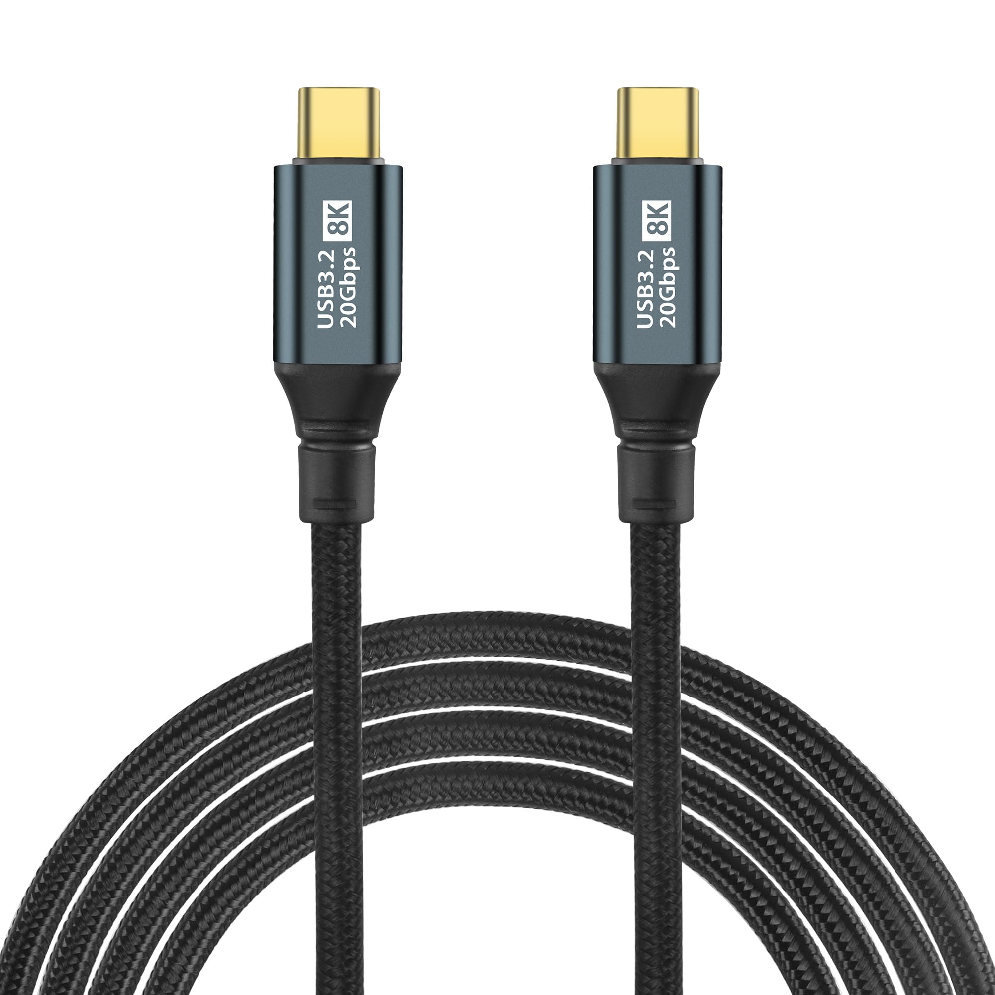 GELRHONR PD100W USB C to USB C Data Cable, USB Type C 3.2 Gen 2 Cable 20V 5A Fast Charging 20Gbps Data Transfer Support 8K Video Output Compatible with Type-C Devices (3M/9.8Ft)