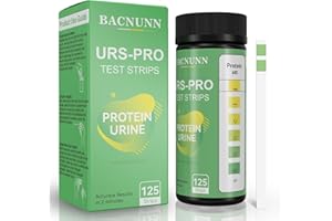 BACNUNN Urine Protein Test Strips: 125 CT Protein Urine Test Strips at Home Accurate Results in 60 Seconds - Protein Urine Testing Strips Kit for Kidney (125)