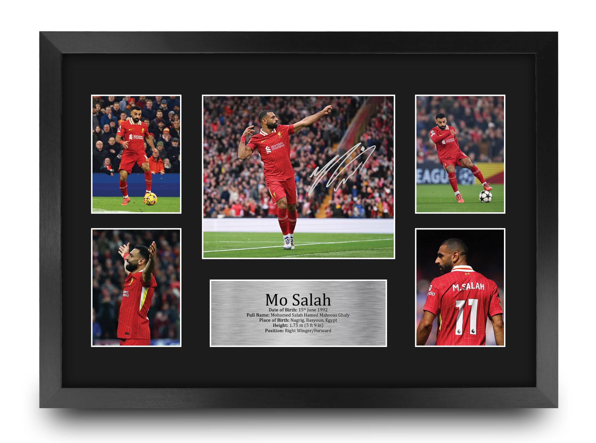 HWC Trading Mohamed Mo Salah Liverpool Printed Memorabilia Signed Autograph Photograph Display for Football Fans and Supporters - A3 Framed