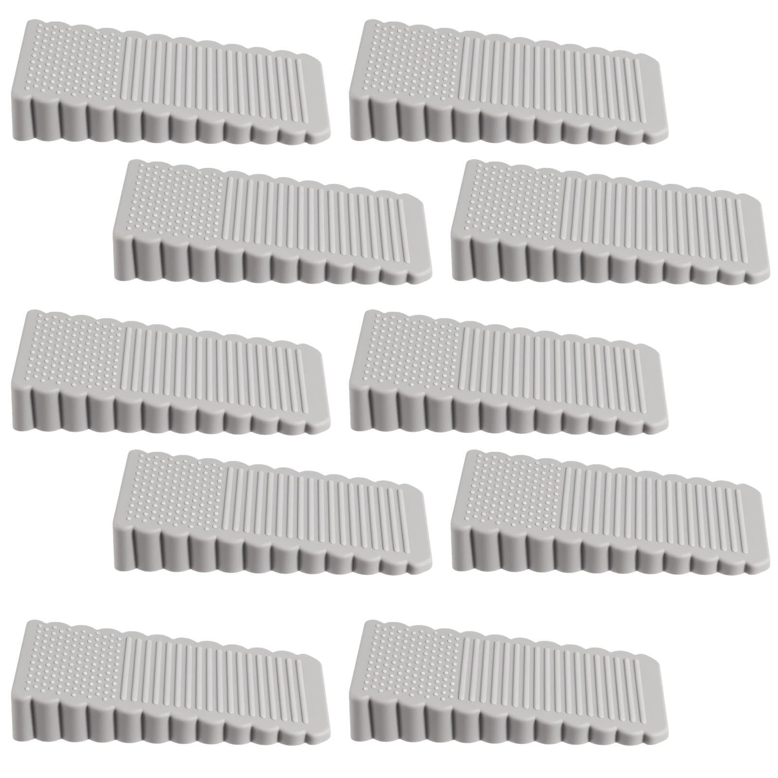 Photo 1 of 10Pcs Door Stops for Bottom of Door, Rubber Doors Stopper Wedge Stackable Doors Stop Wedge for Home, School, Commercial(Gray)