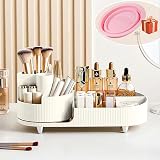 BULLA 360 Rotating Makeup Organiser 2 in 1 Skincare Storage White view 1