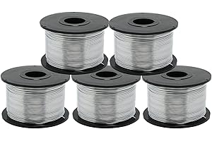 WOKYO 5pcs Rebar Tying Wire Steel Rebar Tie Coil Rolls Rebar Tool Wire 110m Length 0.8mm Diameter for Automatic Rebar Tying Machine