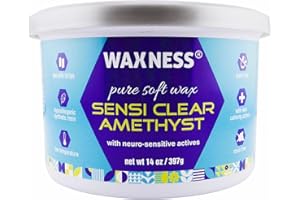 Waxness Sensi Clear Amethyst Soft Wax Tin 14 oz (400 g) – Rosin-Free Clear Gel Formula with Neuro-Active Comfort Complex – Ma