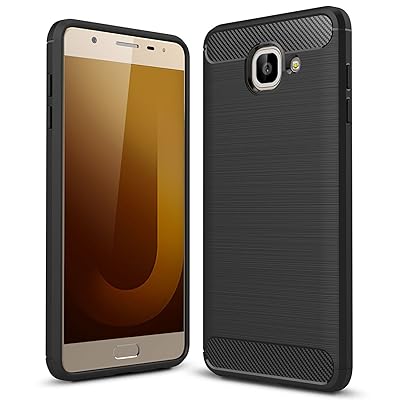 Amazon Samsung J7 Max Cover Black HualuBro Carbon Fiber TPU