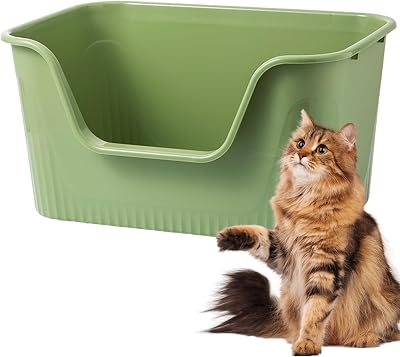 Vealind Cat Litter Tray High Sided Low Entry 45L x 36W x 22.5H cm