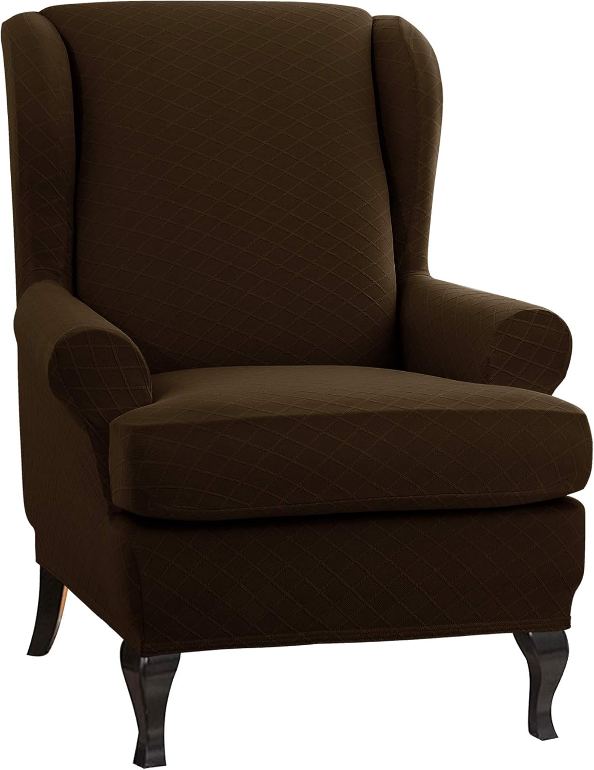 CHUN YI Rhombus Jacquard Armchair cover Elegant Stretchy Recliner