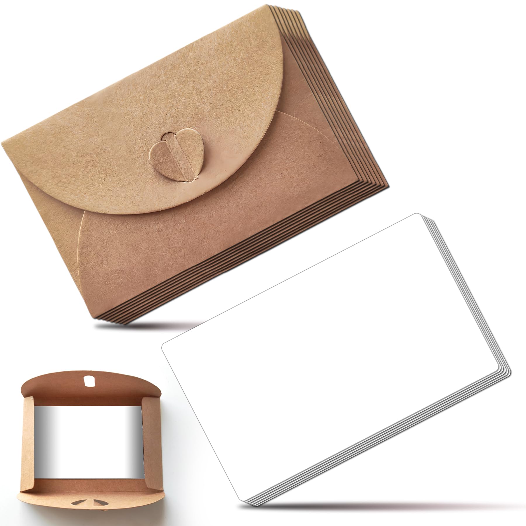 Photo 1 of 30 Pcs Mini Envelopes with Blank Cards Small Kraft Paper Envelope Cute Note Blank Cards with Envelopes for Scrapbooking Thanksgiving Day Christmas Gift Greeting Cards Wedding Party Favors(4.1x2.8inch)