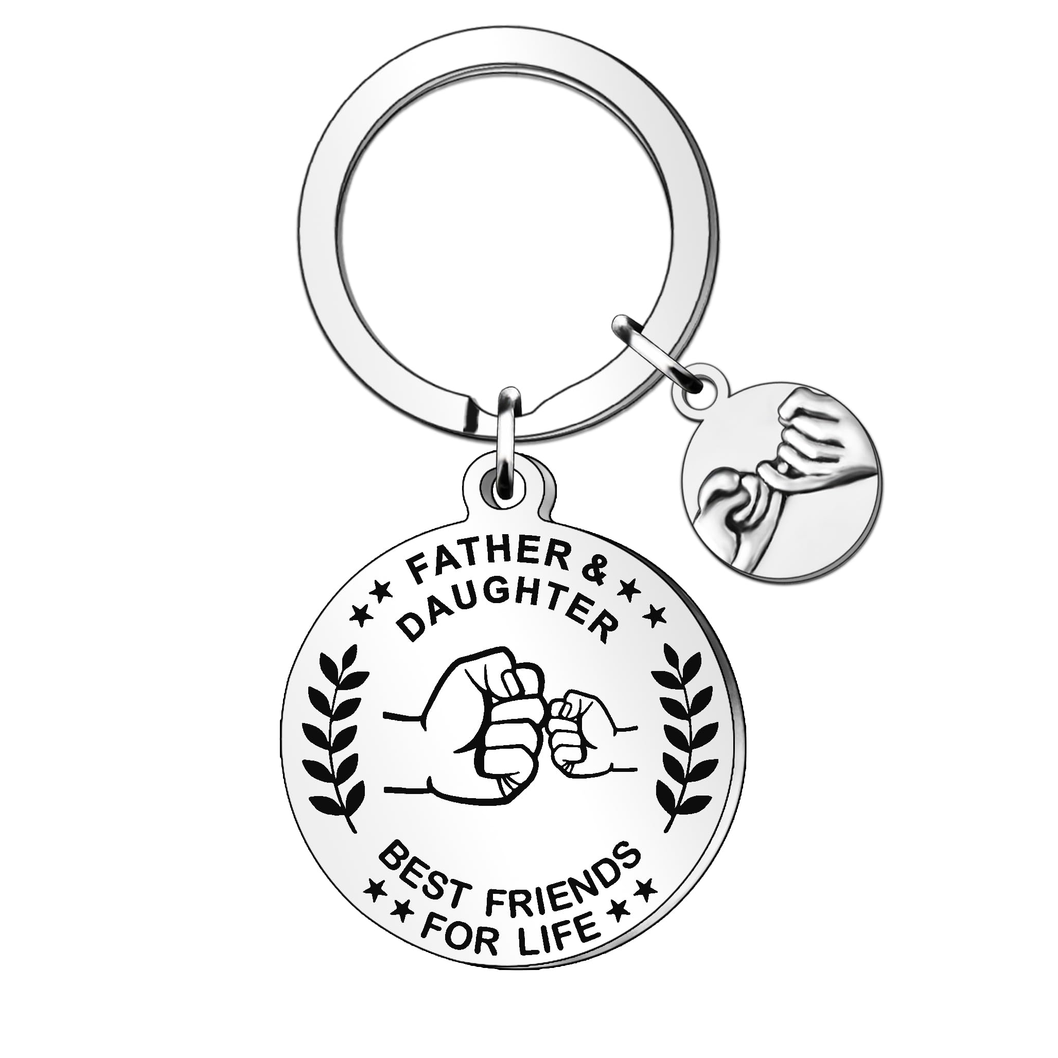 HULALA Dad Keyring Keychain Key Rings Gifts Father's Day Gifts From Daughter For Dad Birthday Christmas Father And Daughter Best Friends For Life Keyring Gifts