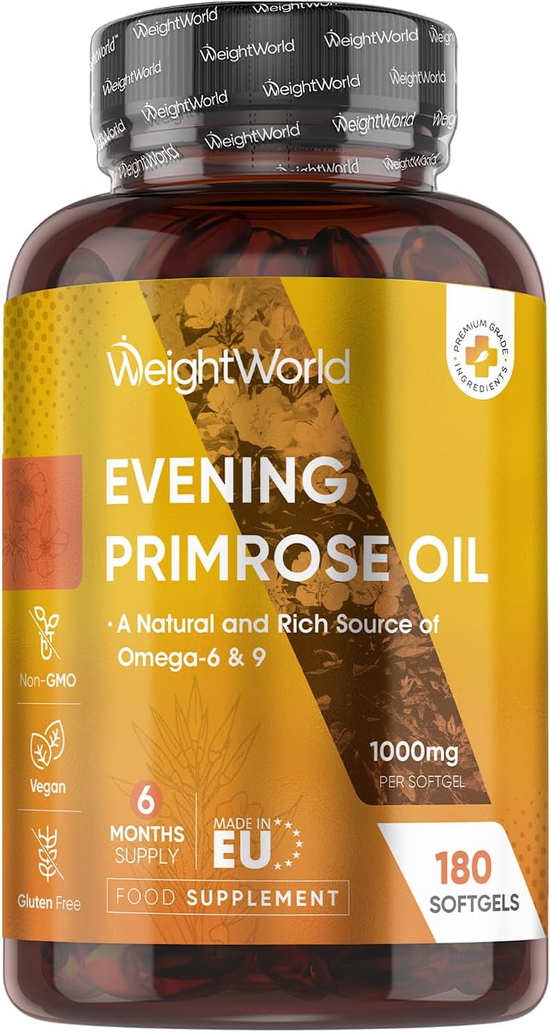WeightWorld Evening Primrose Oil 1000mg 180 Softgels 6 Months Supply