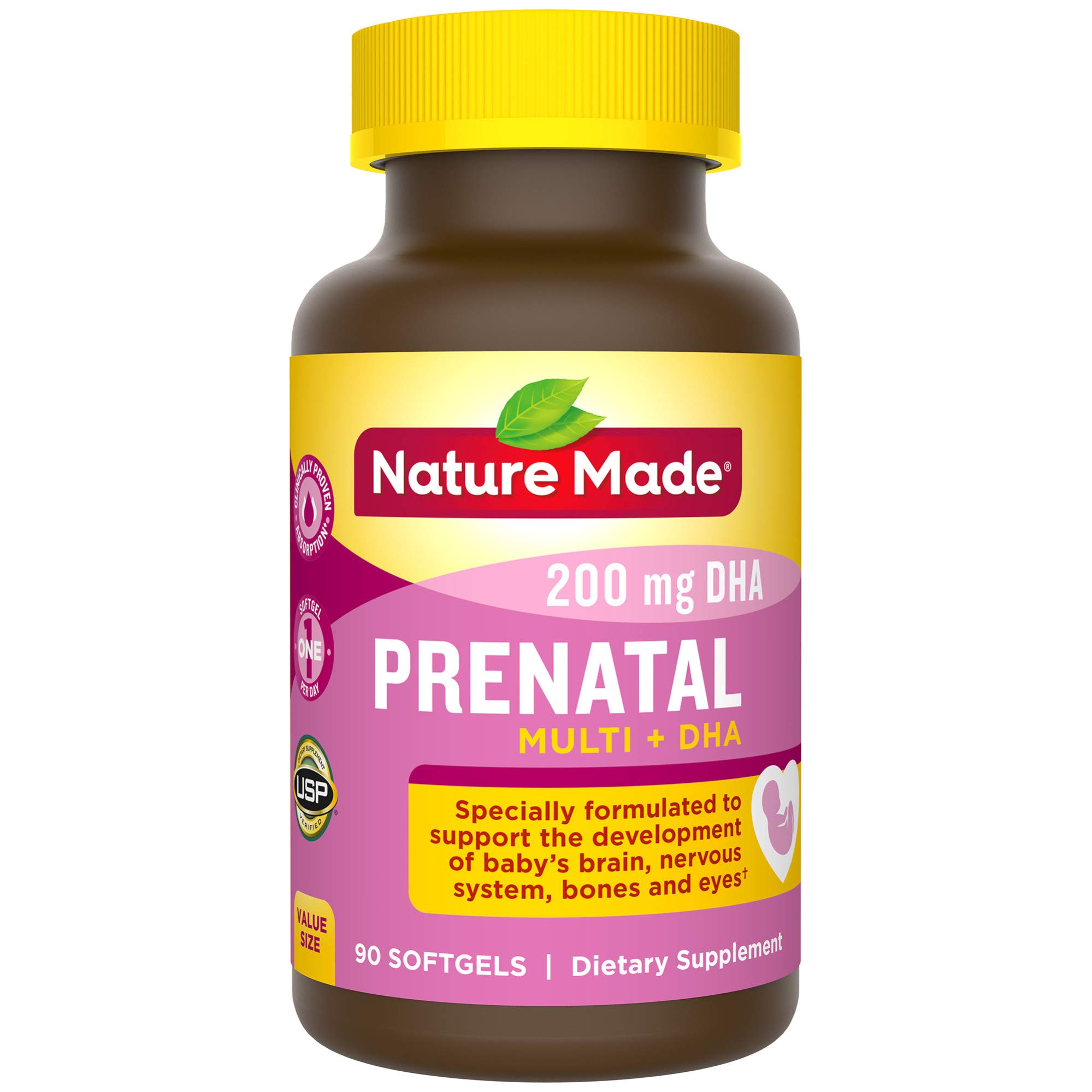 Nature Made Prenatal Vitamin + DHA Softgel With Folic Acid 90ct on