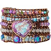 YGLINE Natural Stone Bracelet 3 Wraps Bracelet Handmade Boho Bracelet for Women Bracelet