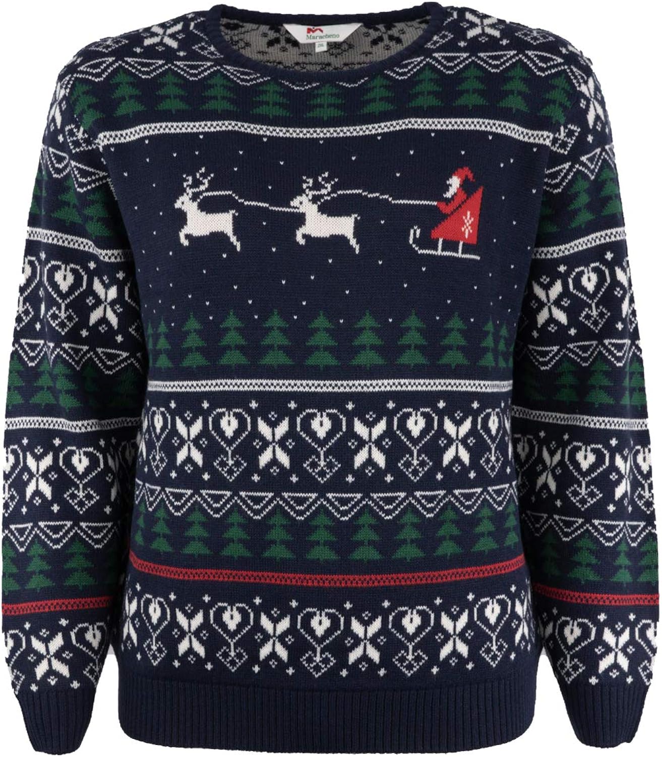 Maracheno Weihnachtspullover Xmas Sweater Unisex in Übergröße von 2XL