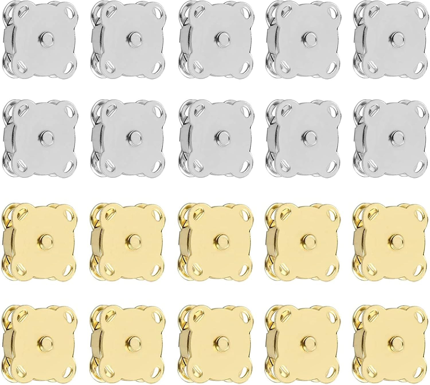 Magnetic Buttons Sewing, Magnetic Clasps Jewellery Clothing Accessories, Pack of 20 Magnetic Buttons, 14 mm Magnetic Buttons for Bags, Purses, Handbags, Clothing, Sewing, DIY Crafts