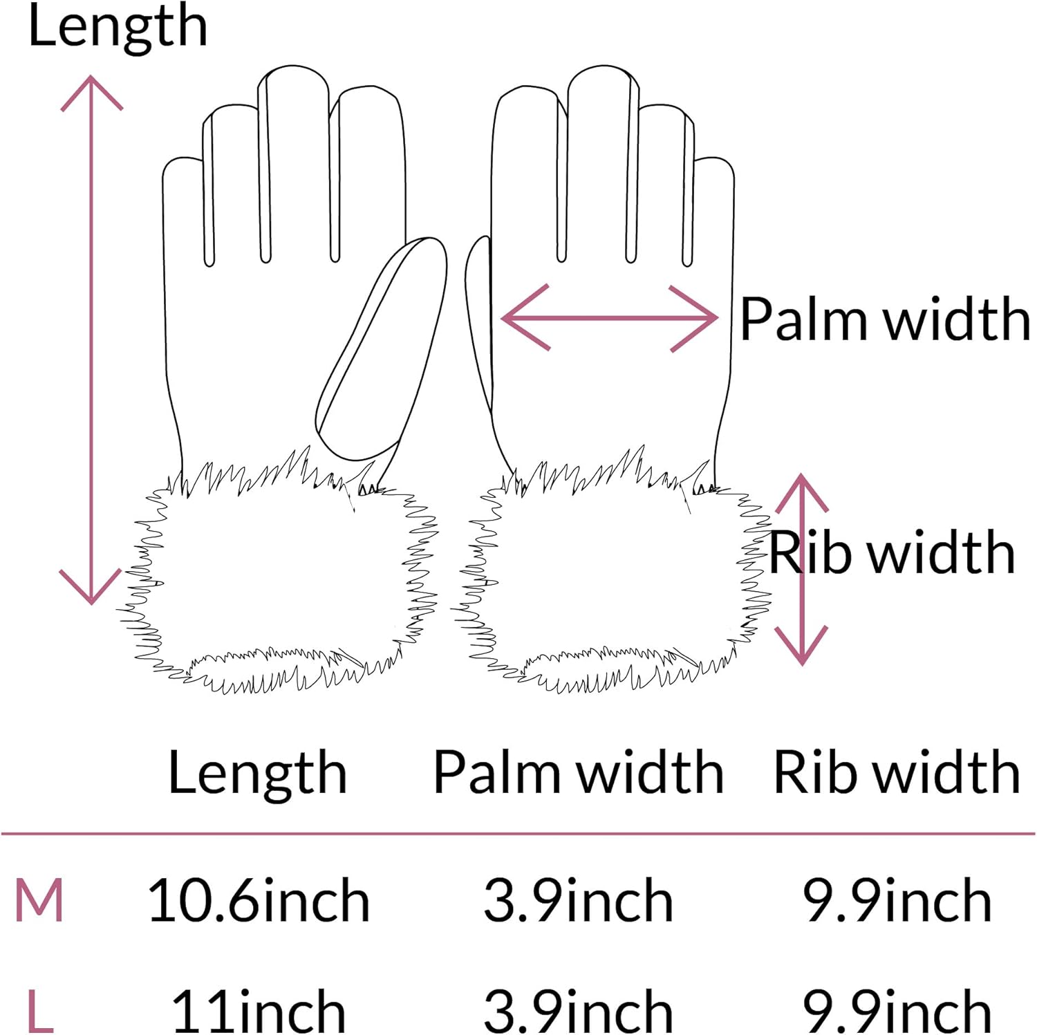 accsa Women Winter Ski Gloves 3M Thinsulate Waterproof & Windproof Snow Gloves for Skiing Anti-Slip Gloves Pink L: Clothing