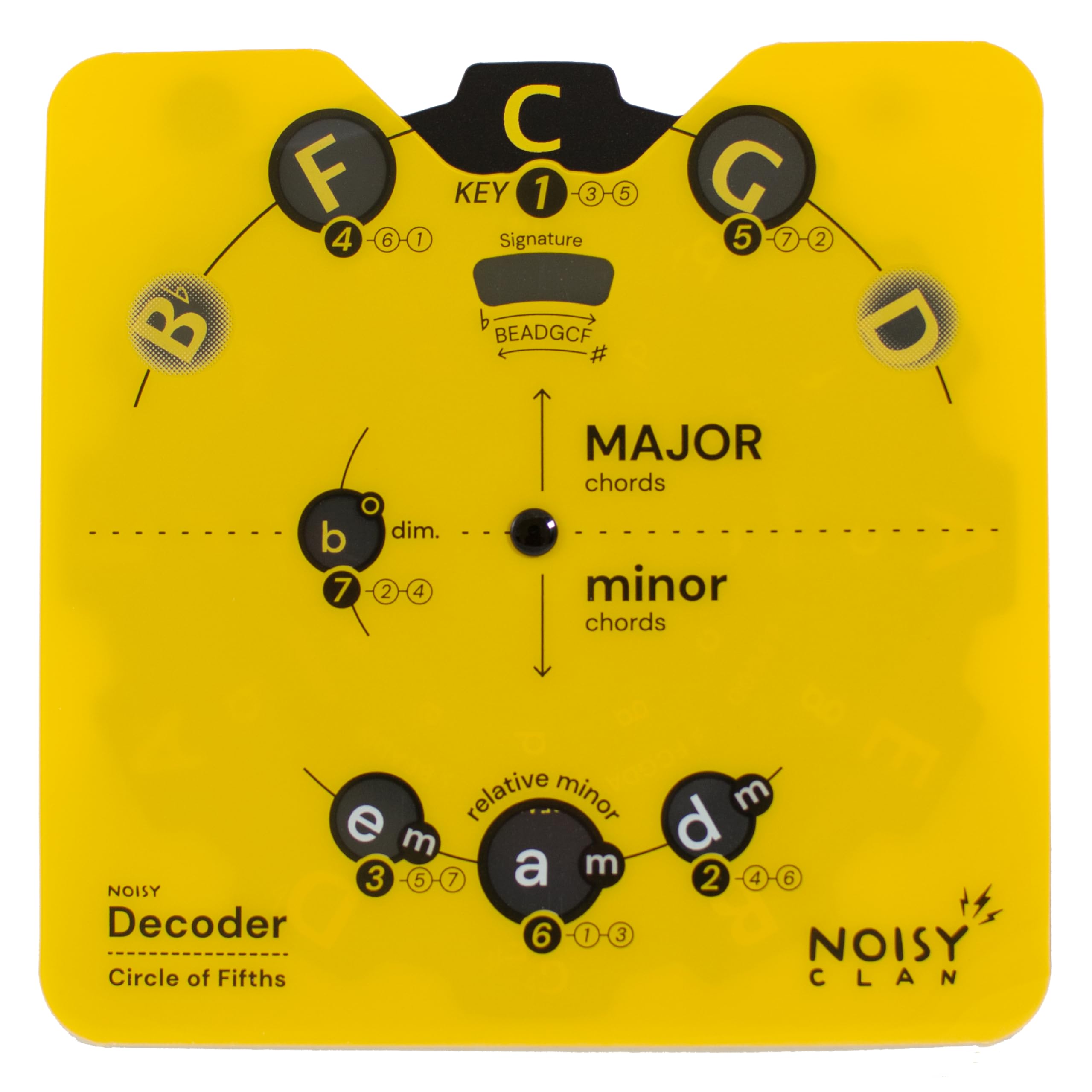 Circle of Fifths Wheel Tool with Built-In Stand - Music Learning Tool - Music Theory Chord & Key Decoder for All - Progressions, Scales & Keys - Tool for Guitar, Piano, Ukulele & more