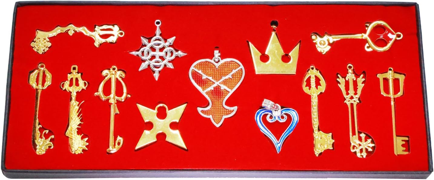 Kingdom Hearts Keychains Metal Keyblade Sword Weapon Set 12 Pcs