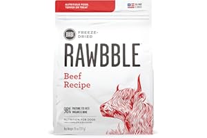 BIXBI Rawbble Freeze Dried Dog Food, Beef Recipe, 26 oz - 98% Meat and Organs, No Fillers - Pantry-Friendly Raw Dog Food for Meal, Treat or Food Topper - USA Made in Small Batches