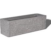24" Rectangular Indoor Outdoor Planter, Light Gray, Windowsill Plant Box | Pre-drilled drainage; durable for balconies, windows, entryways, offices, caf&eacute;s, reception areas, and retail displays