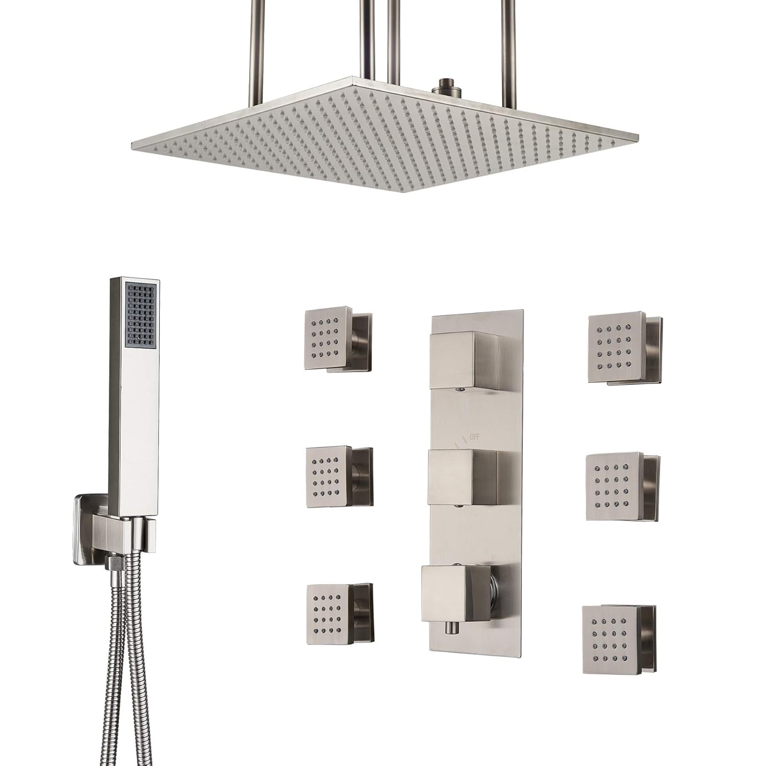 Rozin Thermostatic 3 Way Mixer Kit Ceiling Mounted 20 Inch