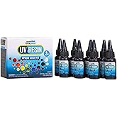 TotalBoat Opaque Colored UV Resin - Fast-Cure UV Resin Kit for Jewelry Making, Charms, Crafts, Casting, and DIY Art Projects - 8 Pre-Tinted Colors, 240g