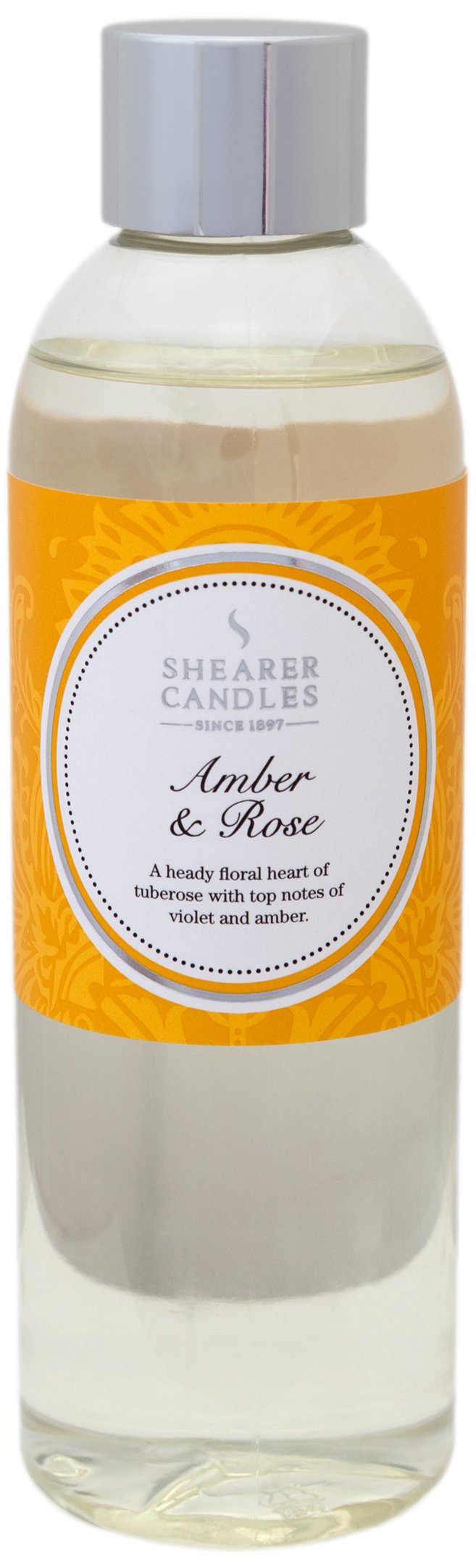 Shearer Candles Amber and Rose 200ml Scented Reed Diffuser Refill, Yellow