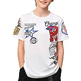 SOLY HUX Boy's Summer Tops Letter Graphic Short Sleeve Shirts Crew Neck Loose Tee Shirt