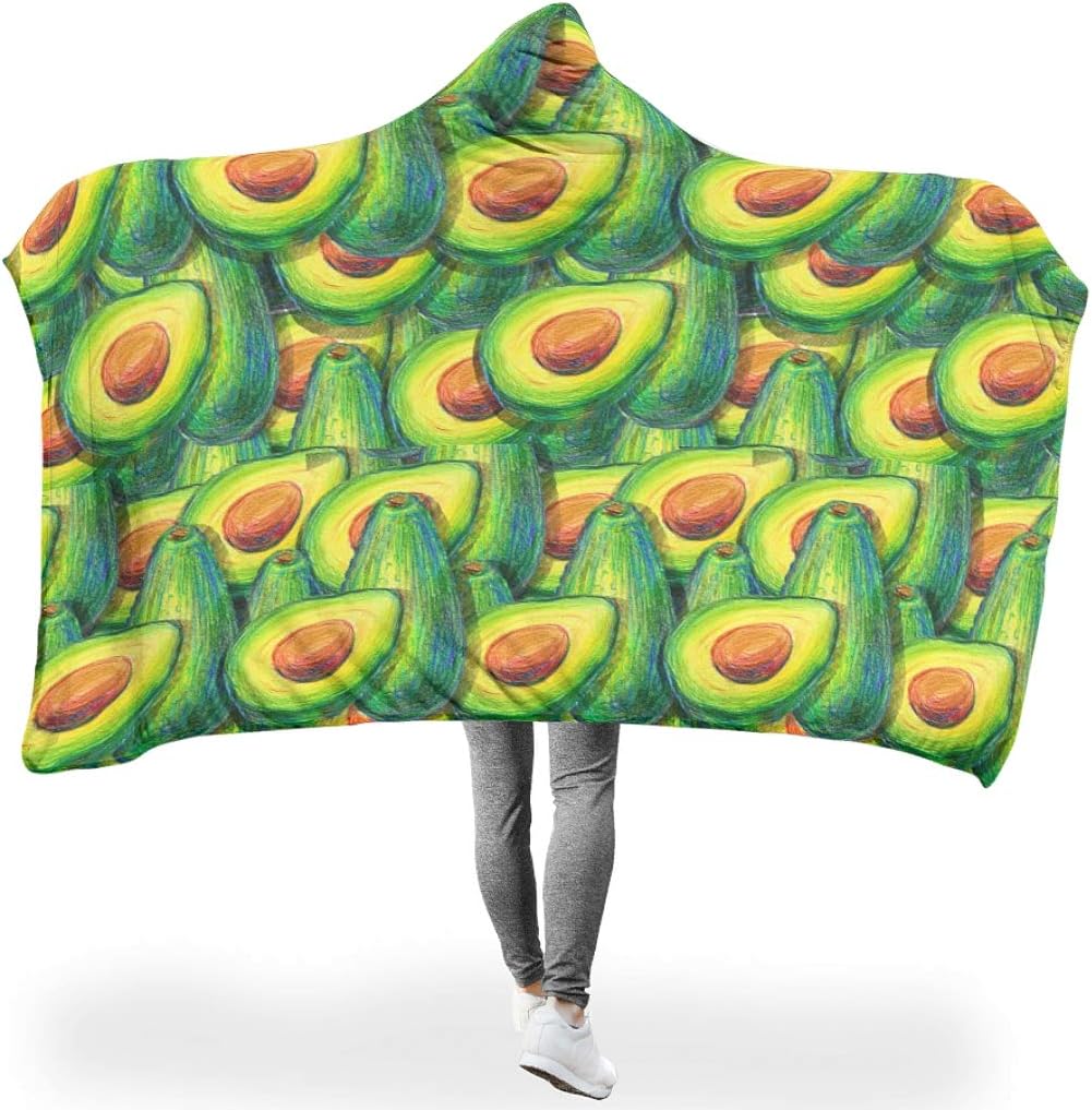 Avocado Hooded Blanket Super Soft Warm Sherpa Throw Blanket Plush