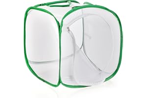 Collapsible Caterpillar Habitat, Monarch Butterfly Cage Habitat with 5 Mesh Panels for Airflow Pop Up Butterfly Kit, 30 x 30 