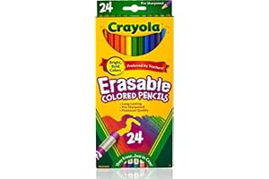 Crayola Erasable Colored Pencils (24ct), Kids Coloring Pencils for Coloring Books, Assorted Colors, Arts & Crafts Supplies, G